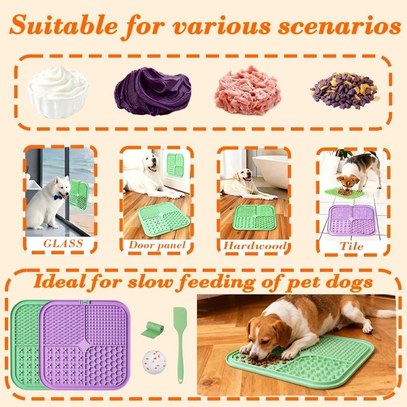 Thooaw 7.87" Dog&Cat Lick Mat with Suction Cups Set,Frozen Treat Puzzle Dispenser for Puppy,Dog Enrichment Toy Foam Ball for Anxiety Relief - Image 5